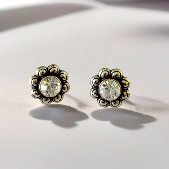 Brighton Jewelry - Brighton Vintage Crystal Earrings. Silver plated